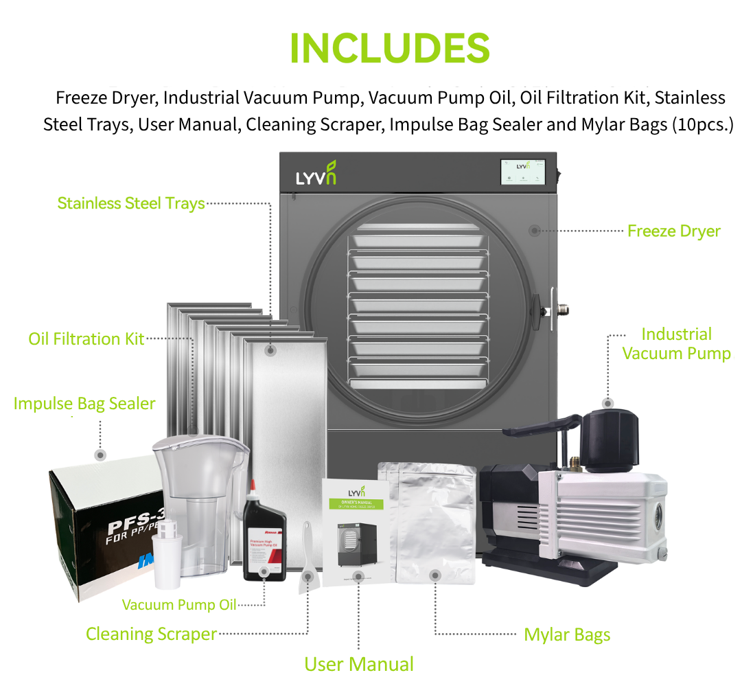 LYVN™ Commercial Freeze Dryer X-Large Black, 7 Tray Model