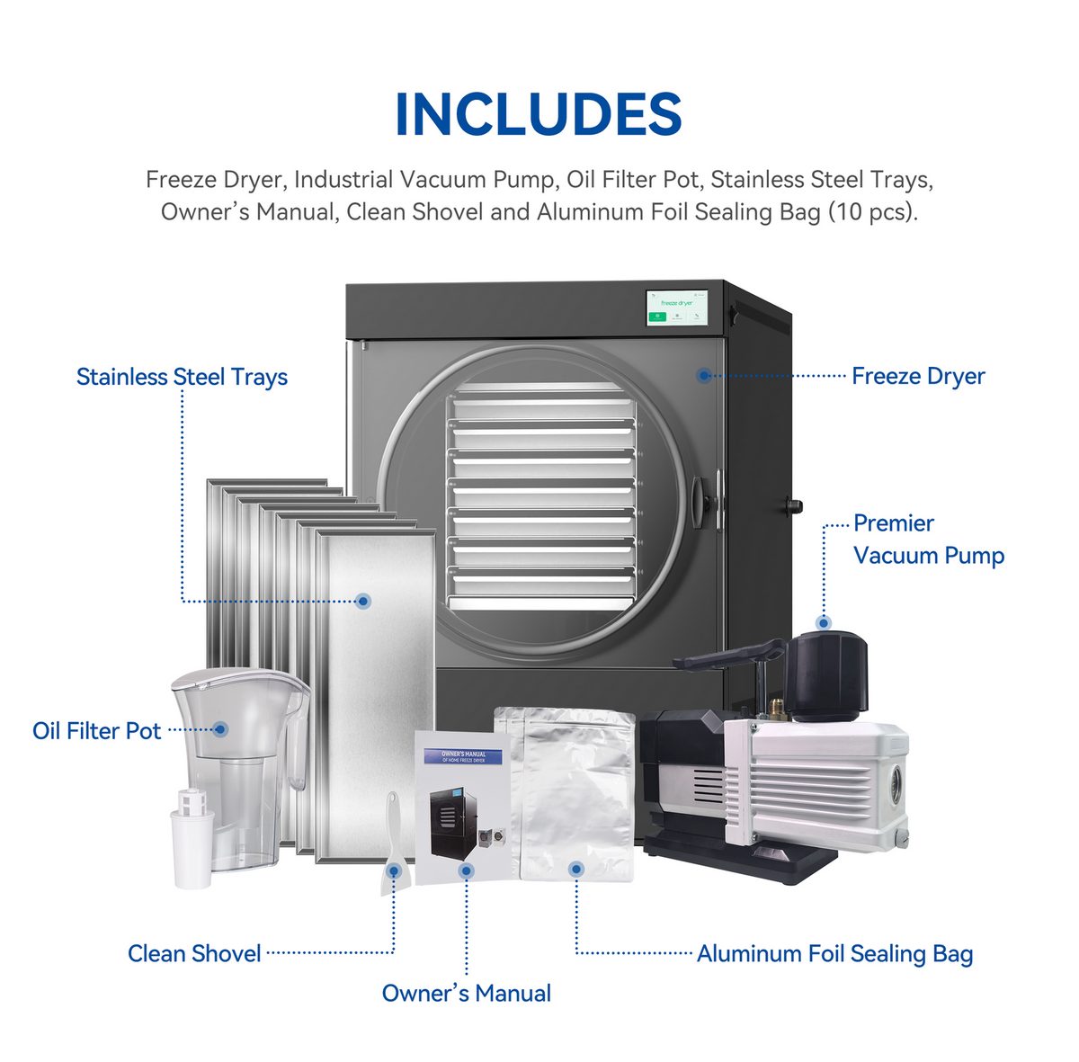 LYVN™ Commercial Freeze Dryer Large Black, 7 Tray Model