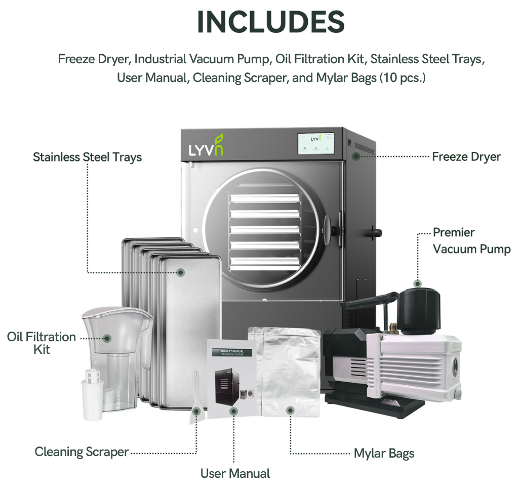 LYVN™ Commercial Freeze Dryer Medium Black, 5 Tray Model