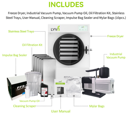 LYVN™ Commercial Freeze Dryer Medium White, 5 Tray Model