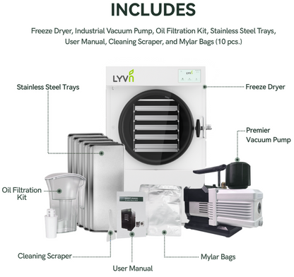 LYVN™ Commercial Freeze Dryer Medium White, 5 Tray Model